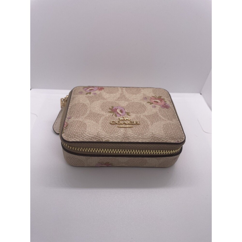 Coach Outlet Weekly Pill Box In Signature Canvas With Floral Print